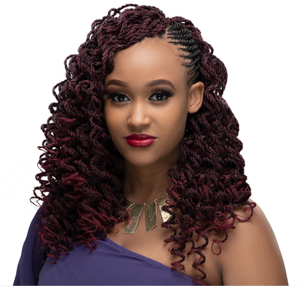mambo curl braided crochet hairstyle - A kinky finish weave with a loop for easy crocheting