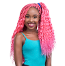 Long pink Abuja braid hairstyle