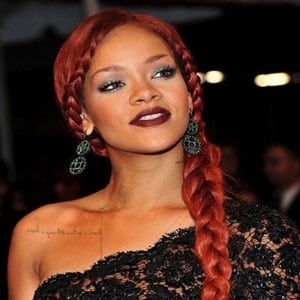 fiery red long plait