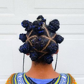 Bantu Knots and with Fulani braids