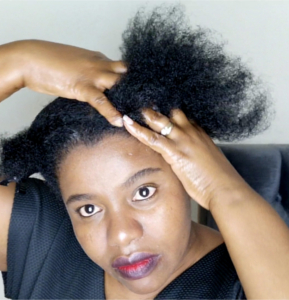 Blow drying natural African hair