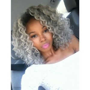 Grey Malaysian deep curl weave