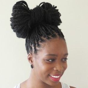 Hair bow with centre braid